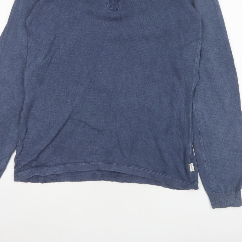 Additional view of Howies Men's Blue M Long Sleeve Collared Polo Shirt