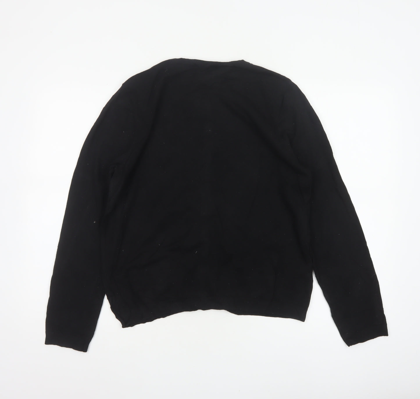 Laura Ashley Women’s Black UK 16 V-Neck Button Knit Cardigan