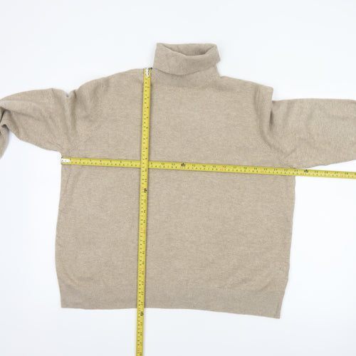 Marks & Spencer Women’s Beige L Roll Neck Knit Pullover Jumper