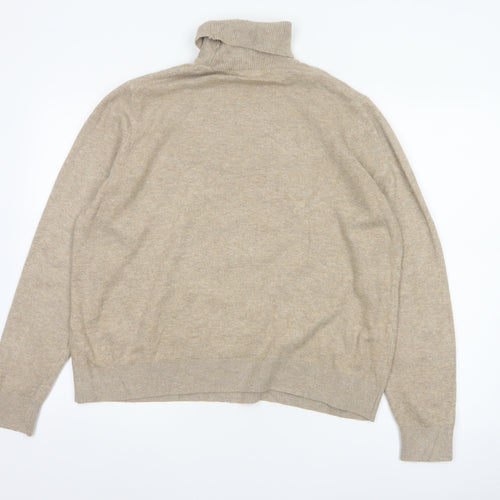 Marks & Spencer Women’s Beige L Roll Neck Knit Pullover Jumper