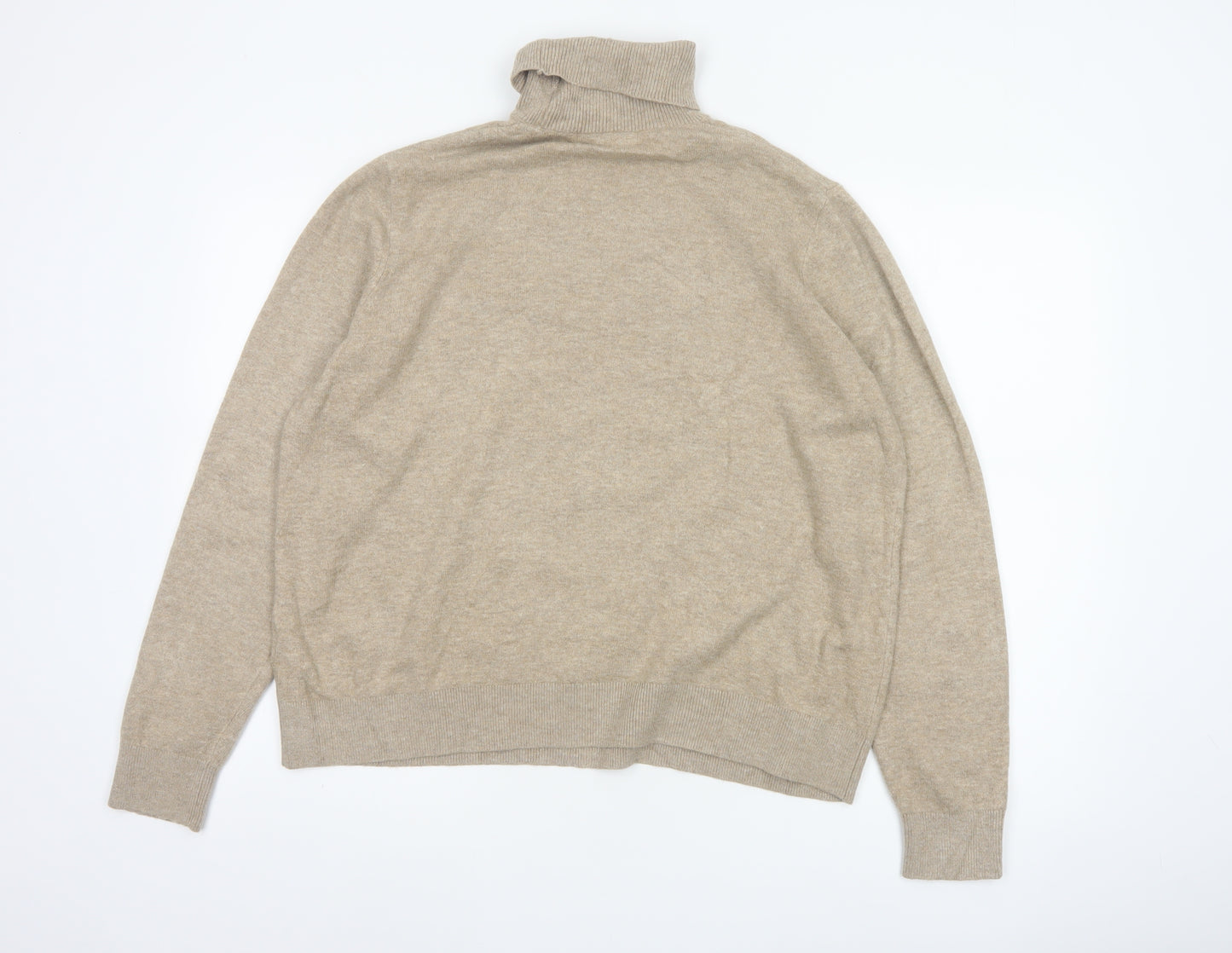 Marks & Spencer Women’s Beige L Roll Neck Knit Pullover Jumper