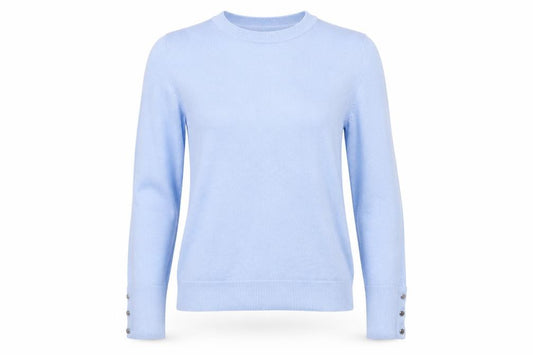 Front view of Hobbs Women’s Blue XS Cashmere Blend Crew Neck Knit Jumper