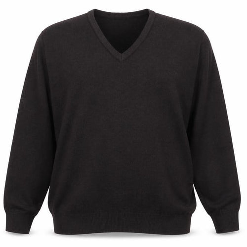 Balmoral Knitwear Men’s Black 2XL V-Neck Wool Blend Pullover Jumper