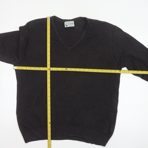 Balmoral Knitwear Men’s Black 2XL V-Neck Wool Blend Pullover Jumper