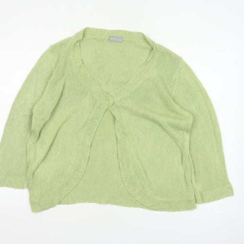 Marks and Spencer Per Una Women's Green Size 22 Open Knit Cardigan