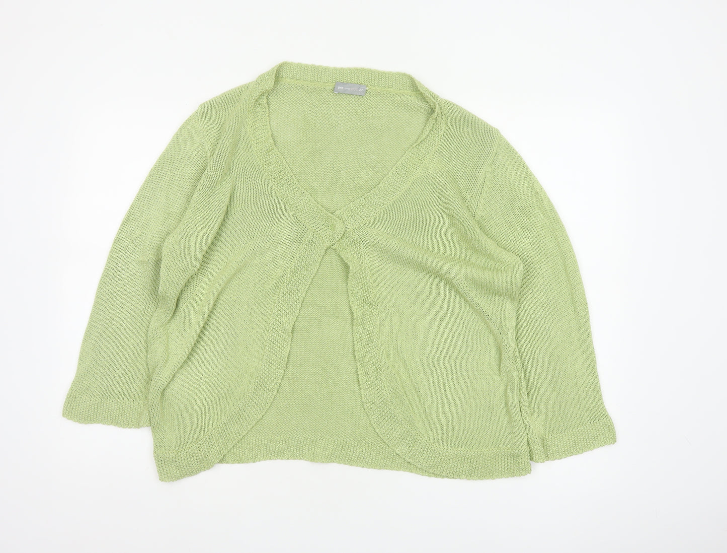 Marks and Spencer Per Una Women's Green Size 22 Open Knit Cardigan