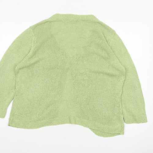 Marks and Spencer Per Una Women's Green Size 22 Open Knit Cardigan