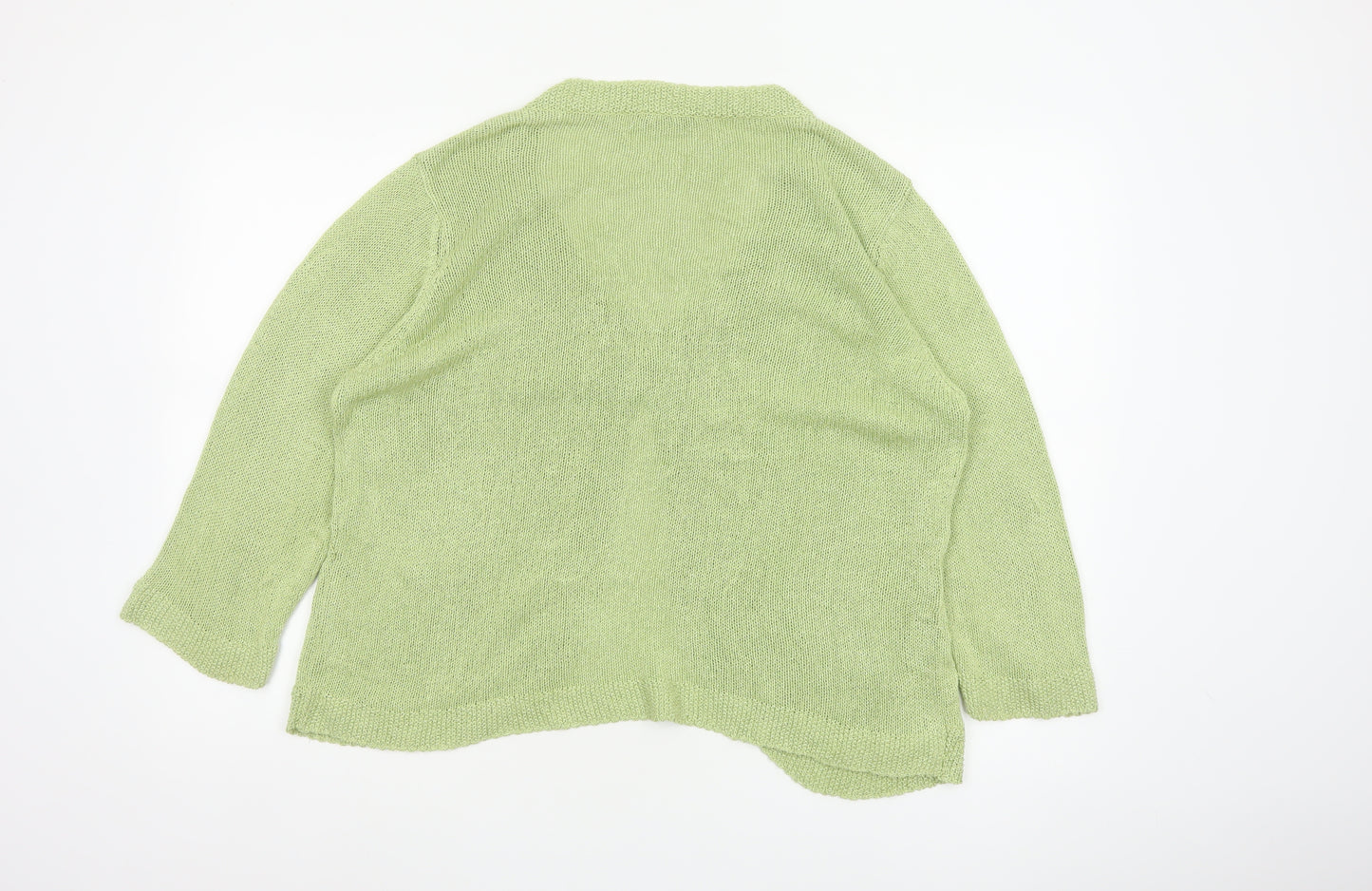 Marks and Spencer Per Una Women's Green Size 22 Open Knit Cardigan