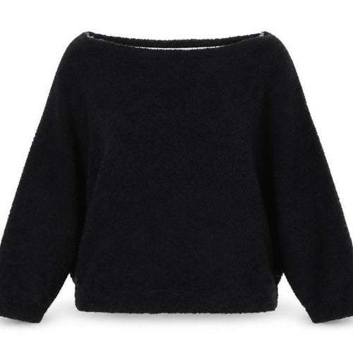 F&F Women Black M Fleece Jumper Pyjama Top Long Sleeve