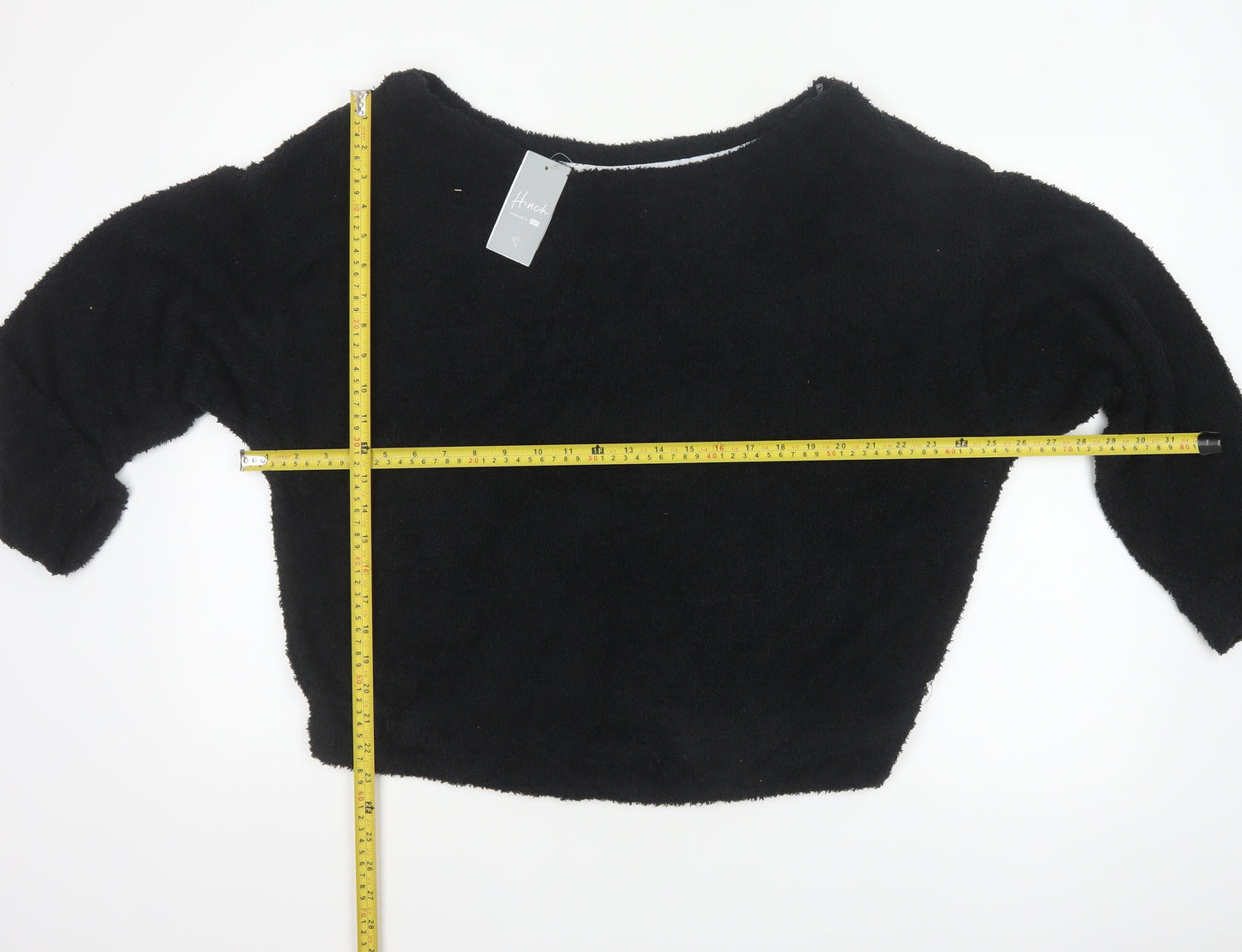 F&F Women Black M Fleece Jumper Pyjama Top Long Sleeve