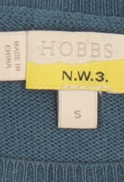 Hobbs NW3 Women’s Blue S Modal Cotton Argyle Knit Crew Neck Jumper