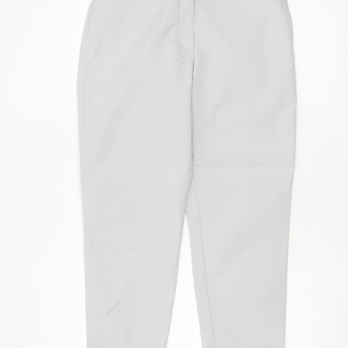 Marks and Spencer Women Grey UK 10 Tapered Cotton Modal Trousers