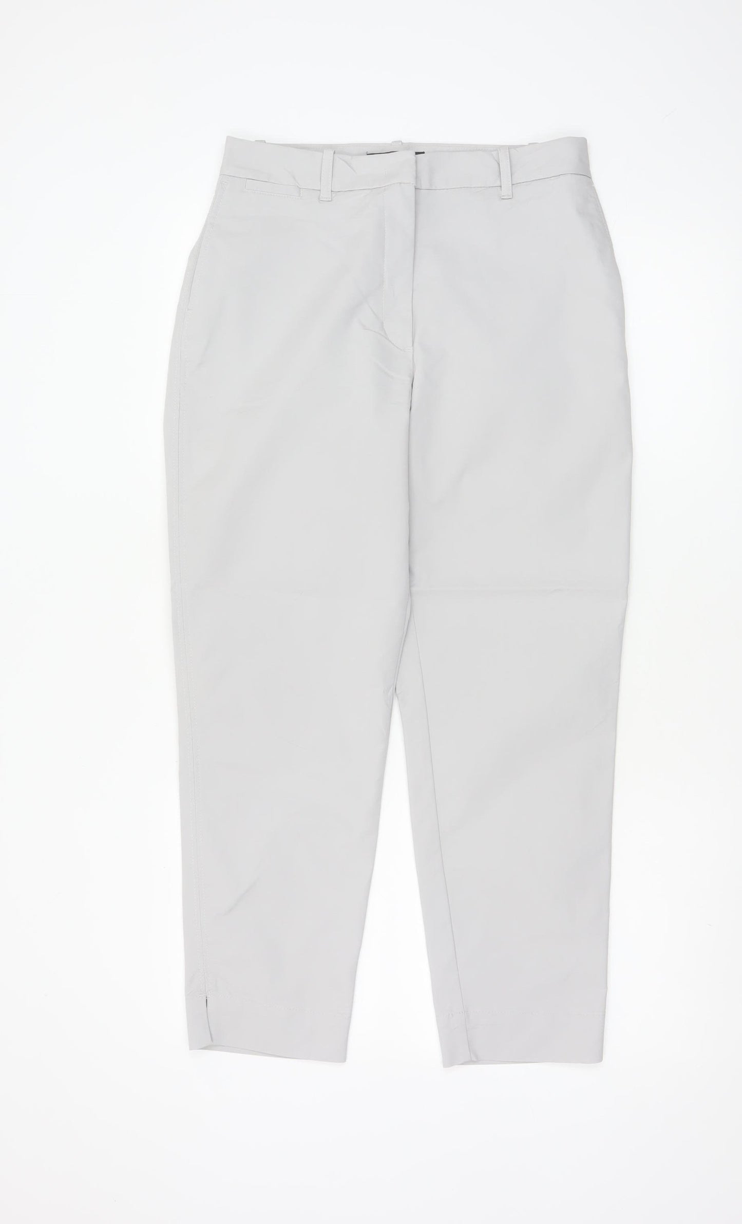 Marks and Spencer Women Grey UK 10 Tapered Cotton Modal Trousers