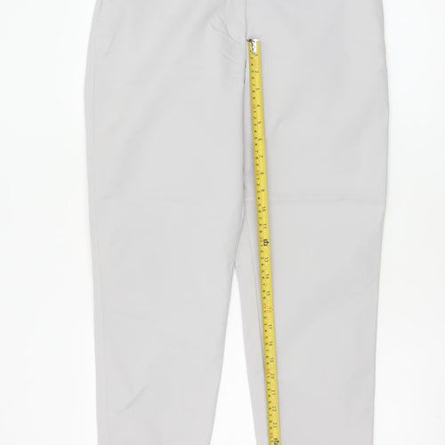 Marks and Spencer Women Grey UK 10 Tapered Cotton Modal Trousers