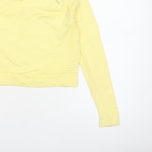 Mohito Women Yellow XS Zip Detail Crew Neck Knit Jumper