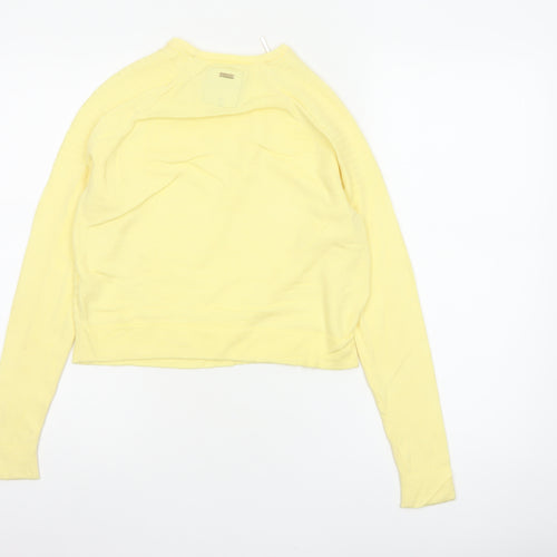 Mohito Women Yellow XS Zip Detail Crew Neck Knit Jumper