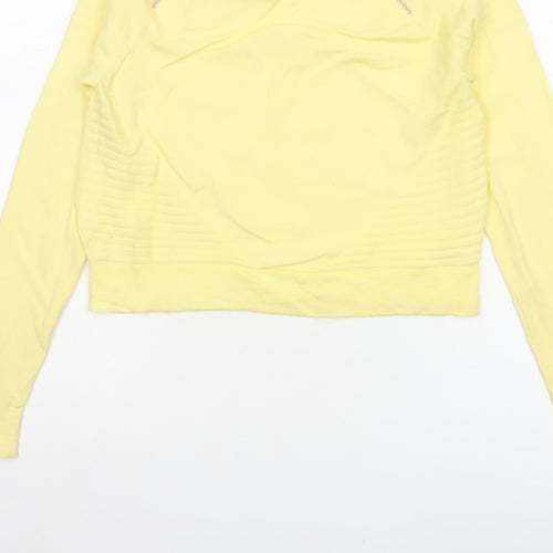 Mohito Women Yellow XS Zip Detail Crew Neck Knit Jumper