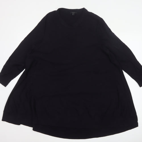 COS Women Black Size 16 Wool Knit Jumper Dress Long Sleeve
