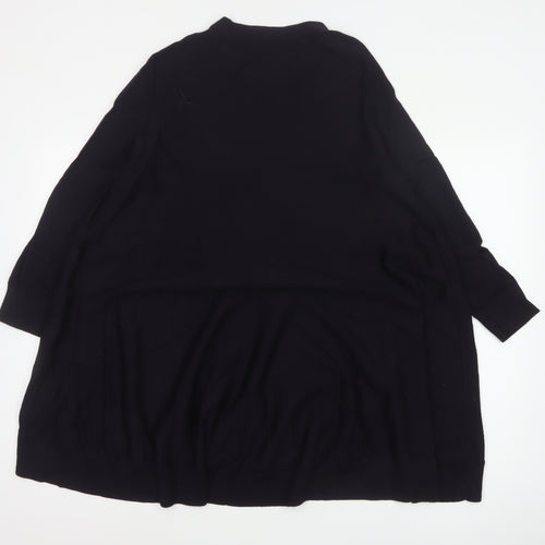 COS Women Black Size 16 Wool Knit Jumper Dress Long Sleeve