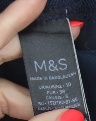 Marks and Spencer Women’s Navy UK 10 Tailored Straight Trousers