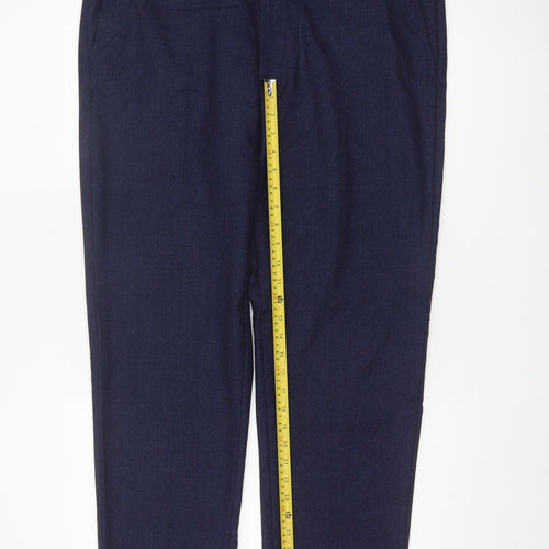 M&S Sartorial Men's Blue 38 Long Tailored Fit Wool Dress Trousers
