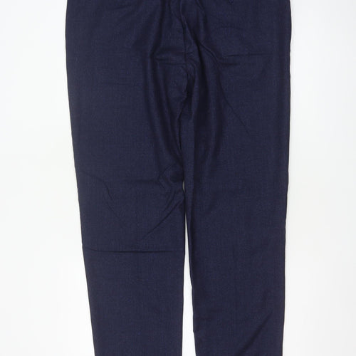 M&S Sartorial Men's Blue 38 Long Tailored Fit Wool Dress Trousers