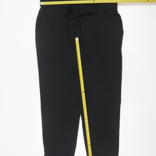 BODYFLIRT Women’s Black UK 18 Paperbag Tie Belt Tapered Trousers