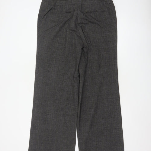 Alex & Co Women Grey Check Wide-Leg Dress Trousers UK 14