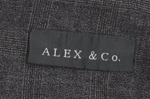 Alex & Co Women Grey Check Wide-Leg Dress Trousers UK 14