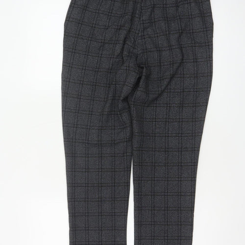 Zaccia Women’s Grey Check Tapered Dress Trousers UK 10 Stretch