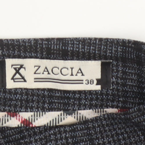 Zaccia Women’s Grey Check Tapered Dress Trousers UK 10 Stretch