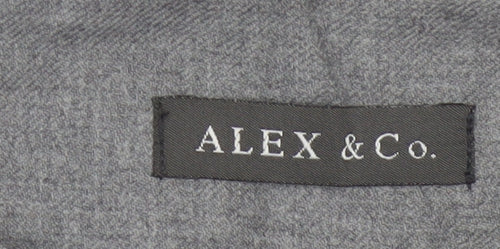 Alex & Co Women Grey UK 14 Wool Blend Straight Tailored Trousers