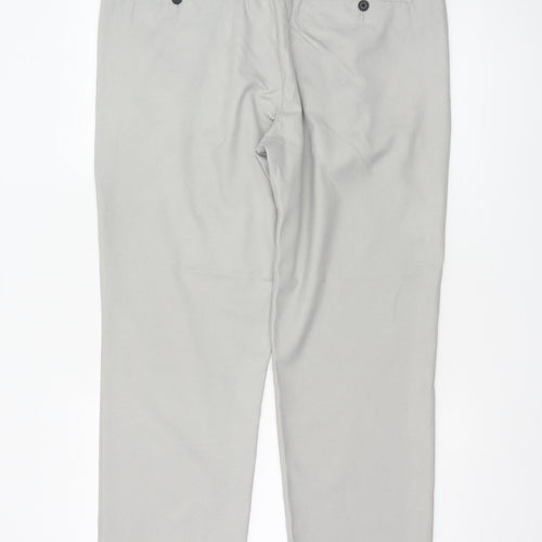 Marks and Spencer Men's Grey 36 Short Regular Fit Dress Trousers