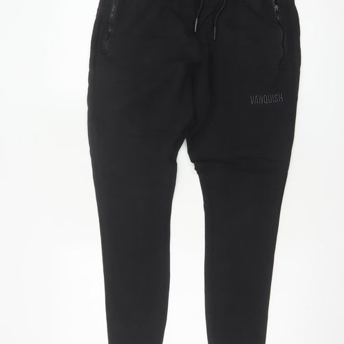 Vanquish Women’s Black L Tapered Jogger Trousers Zip Pockets