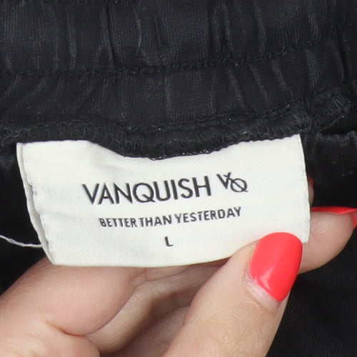 Vanquish Women’s Black L Tapered Jogger Trousers Zip Pockets