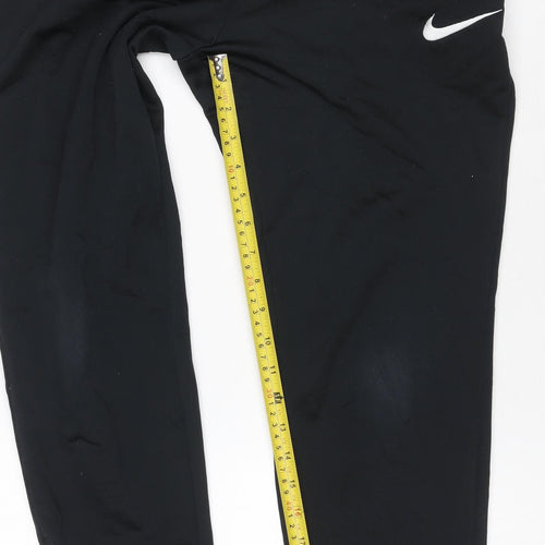 Nike Men Black M Dri-FIT Track Pants Jogger Tapered Zip Pockets