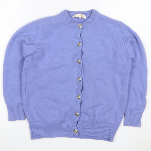 The Cashmere Company Women Purple UK 12 Cashmere Button Cardigan