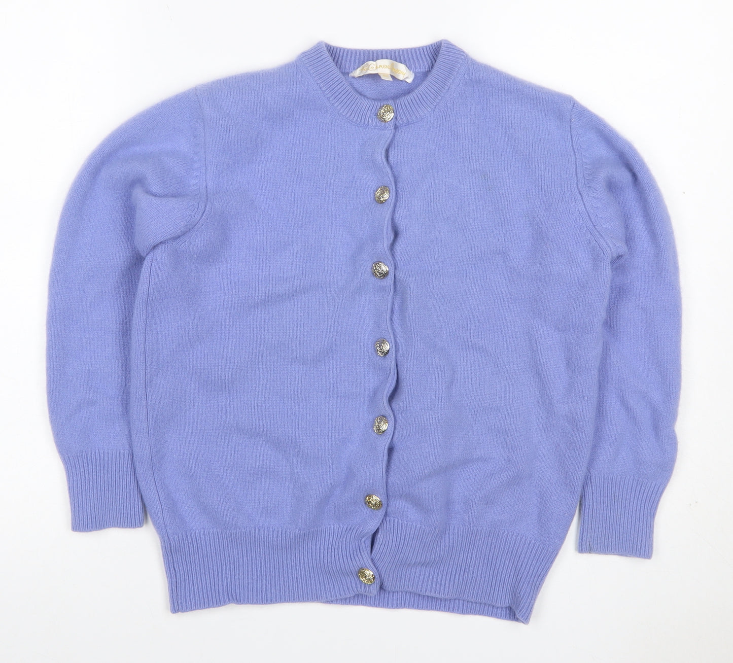 The Cashmere Company Women Purple UK 12 Cashmere Button Cardigan