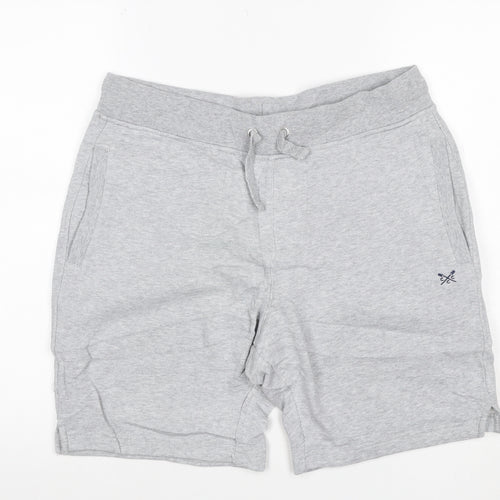 Crew Clothing Company Men’s Grey L Sweat Shorts Drawstring Logo Pockets
