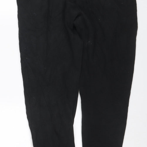 Puma Men Black L Track Pants Joggers Logo Tape Elastic Waist