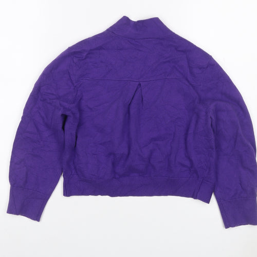 Wallis Women Purple M Open Front Knit Cotton Cardigan Long Sleeve