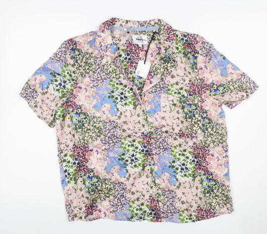 Ted Baker Women’s Multicoloured Floral Collared Blouse UK 12