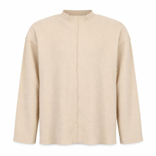 ASOS Men’s Beige XL Waffle Knit Mock Neck Pullover Sweatshirt