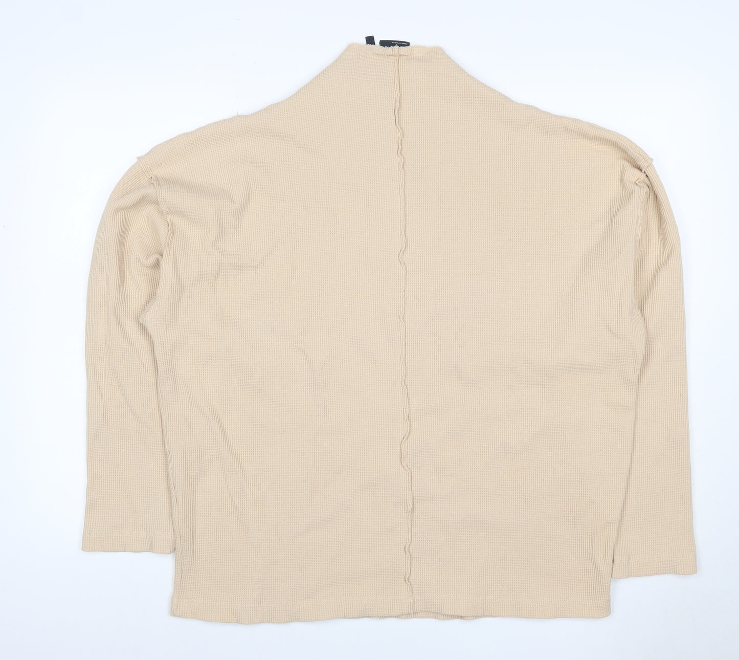 ASOS Men’s Beige XL Waffle Knit Mock Neck Pullover Sweatshirt