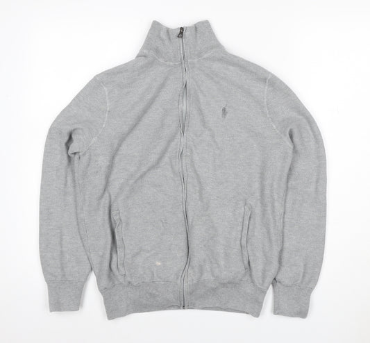 Polo Ralph Lauren Men’s Grey S Full Zip Pima Cotton Knit Sweatshirt