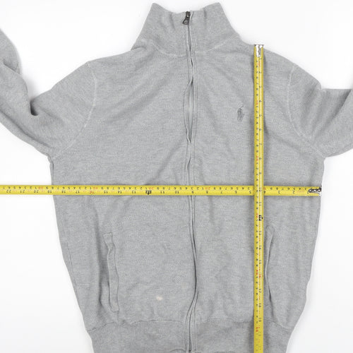 Polo Ralph Lauren Men’s Grey S Full Zip Pima Cotton Knit Sweatshirt
