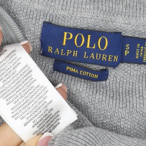 Polo Ralph Lauren Men’s Grey S Full Zip Pima Cotton Knit Sweatshirt