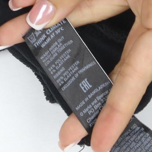 Marks and Spencer Women Black UK 14 Velour Full Zip Hooded Hoodie