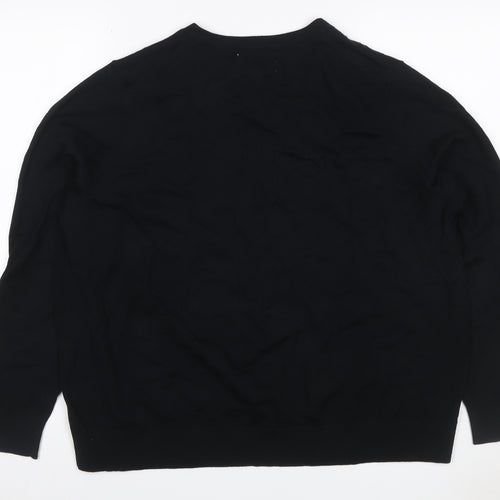 Marks and Spencer Women Black Size 20 Extra Fine Merino Wool Jumper