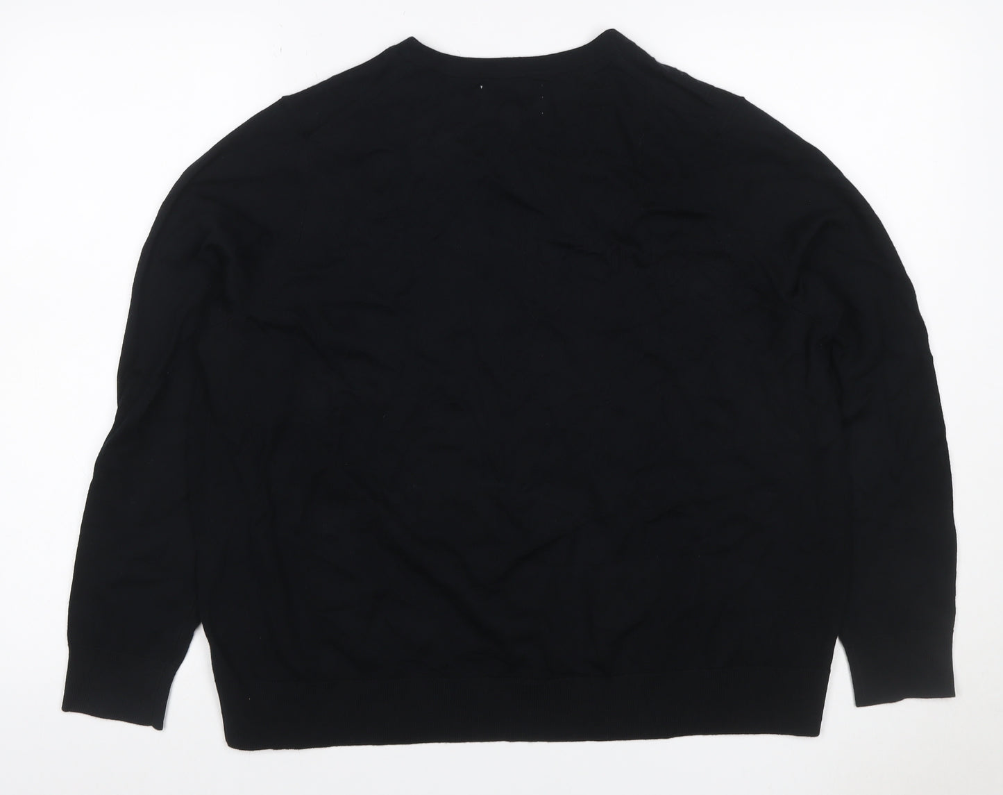 Marks and Spencer Women Black Size 20 Extra Fine Merino Wool Jumper